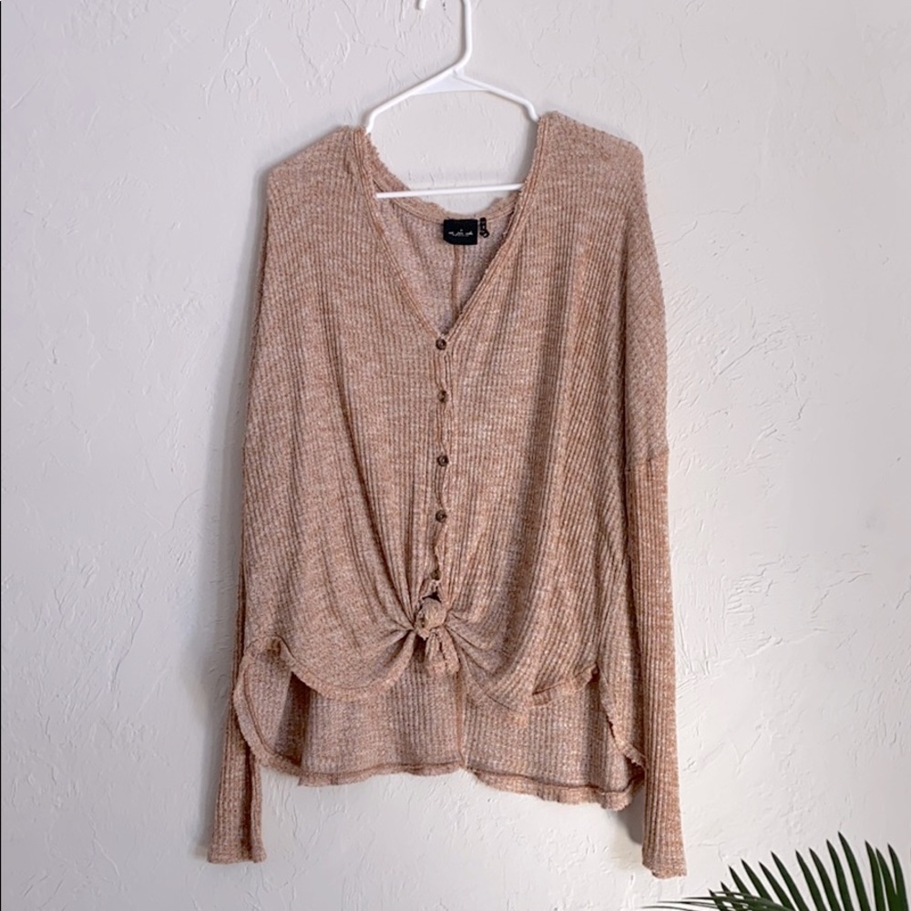 Rust Orange Waffle Knit Sweater